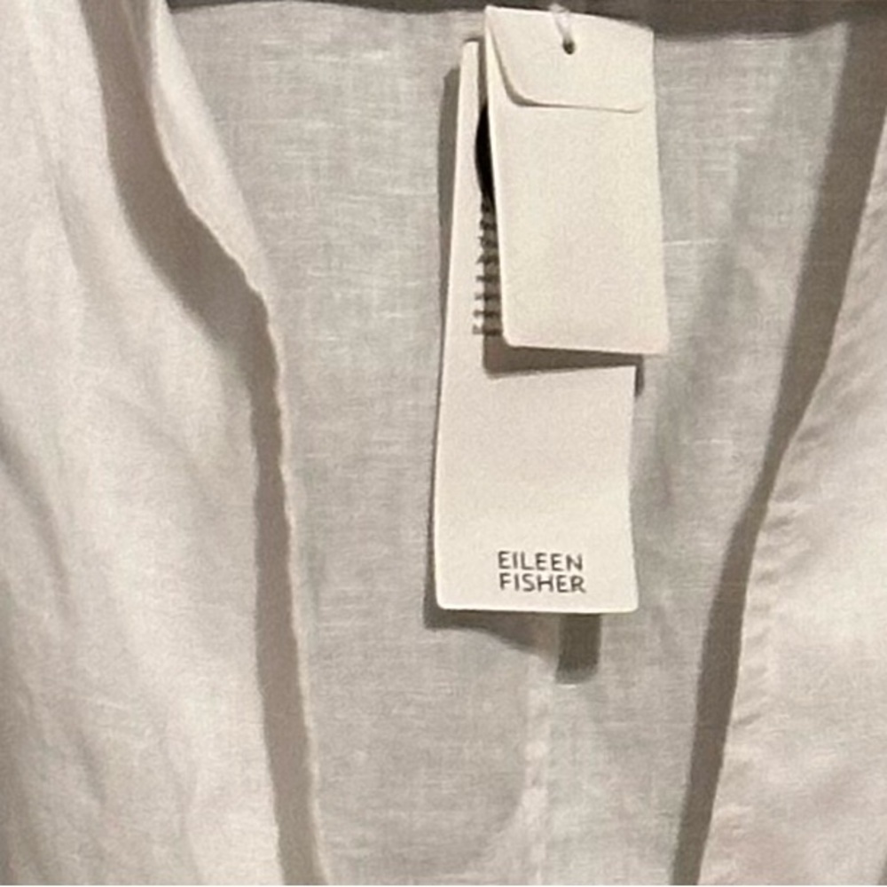 Eileen Fisher High Collar Organic Linen Jacket
NWT in White - Picture 13 of 13